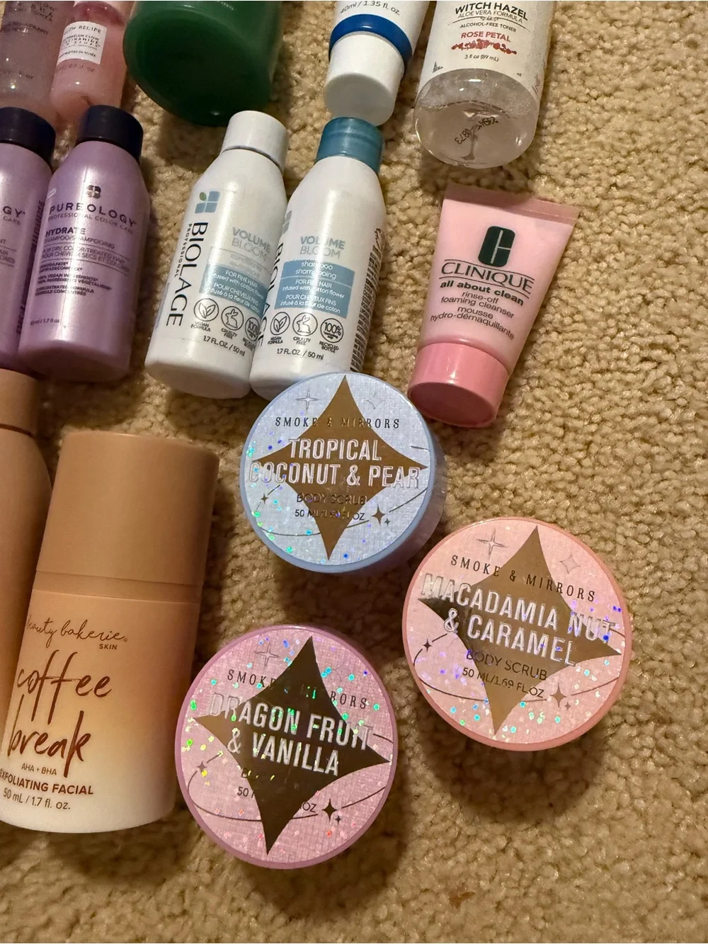 Bundle of travel size hair/skin products